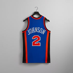 Erlebniswelt-fliegenfischenShops and Mitchell & Ness for the New York Knicks Larry Johnson Jersey - Knicks Blue / Knicks collar