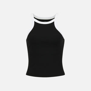 Year of Ours Margot Cropped Tank - Black / White