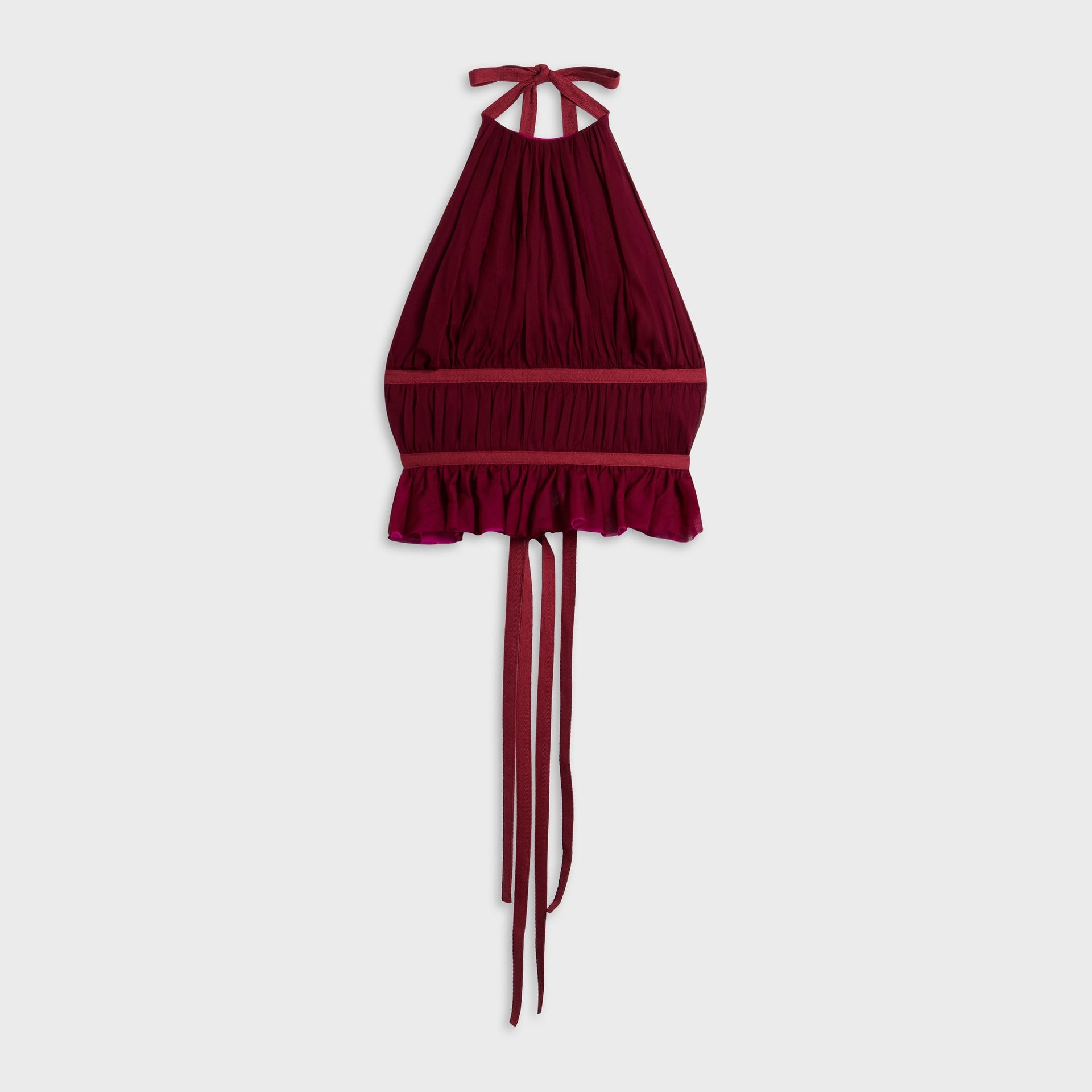 Tae Park Chiffon Wrap Top - Black Cherry / Magenta