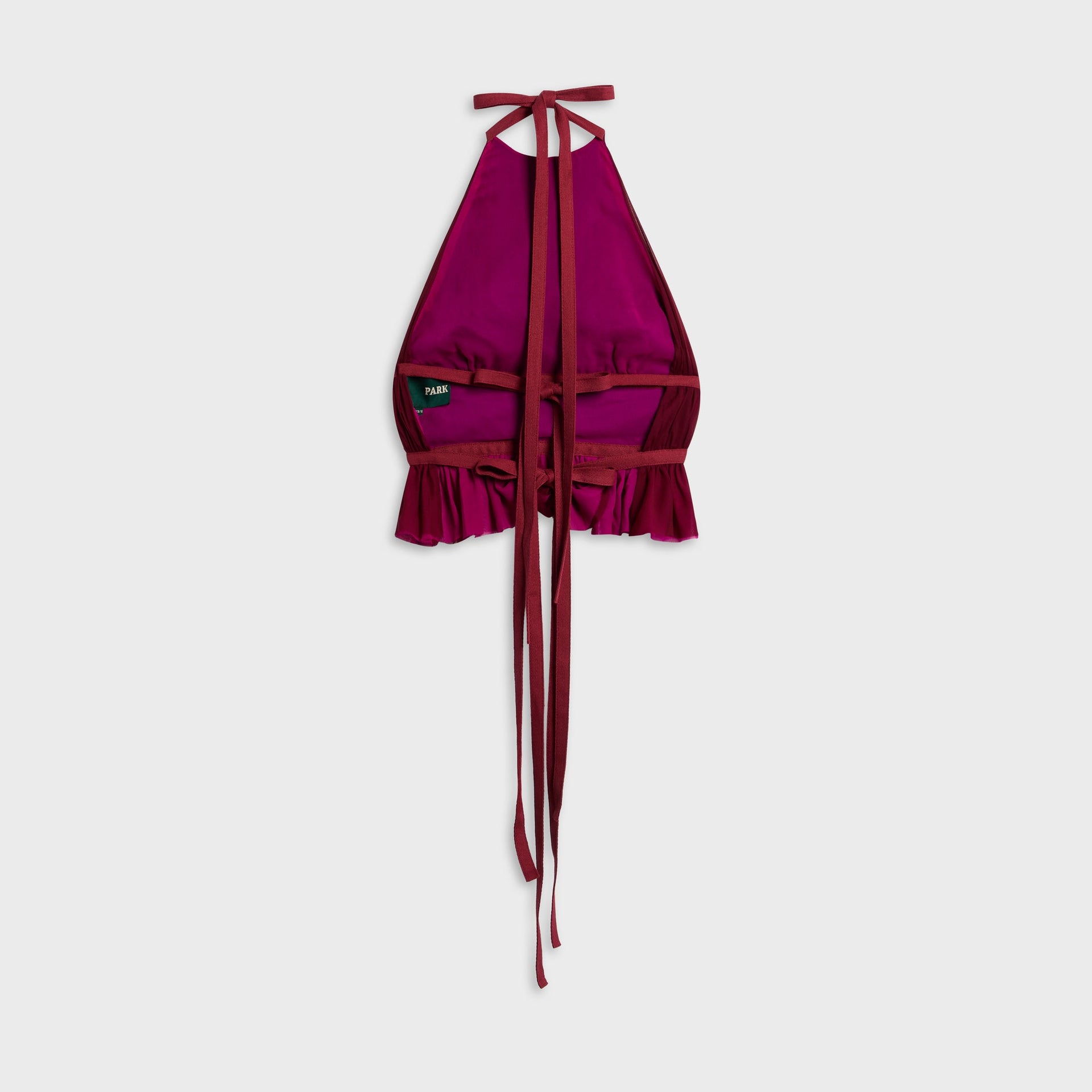 Tae Park Chiffon Wrap Top - Black Cherry / Magenta