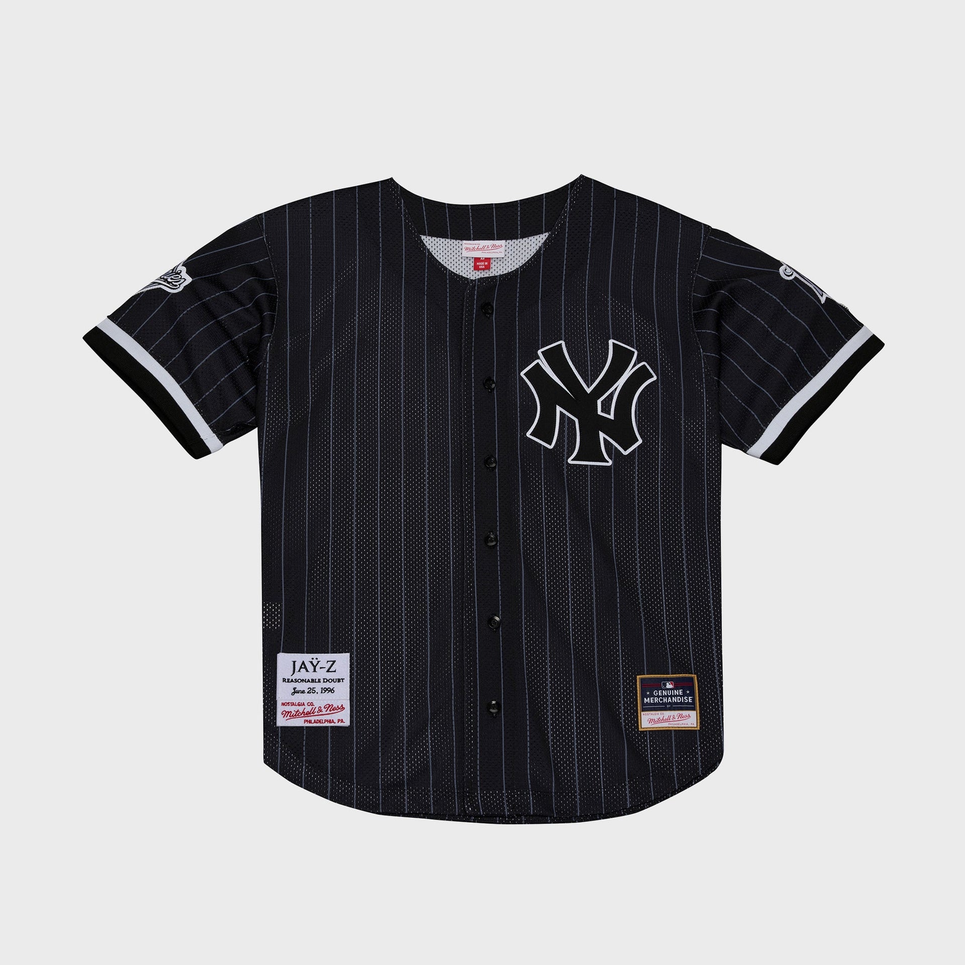 Mitchell & Ness x Jay-Z Reasonable Doubt x New York Yankees Mesh Baseball Jersey - Black