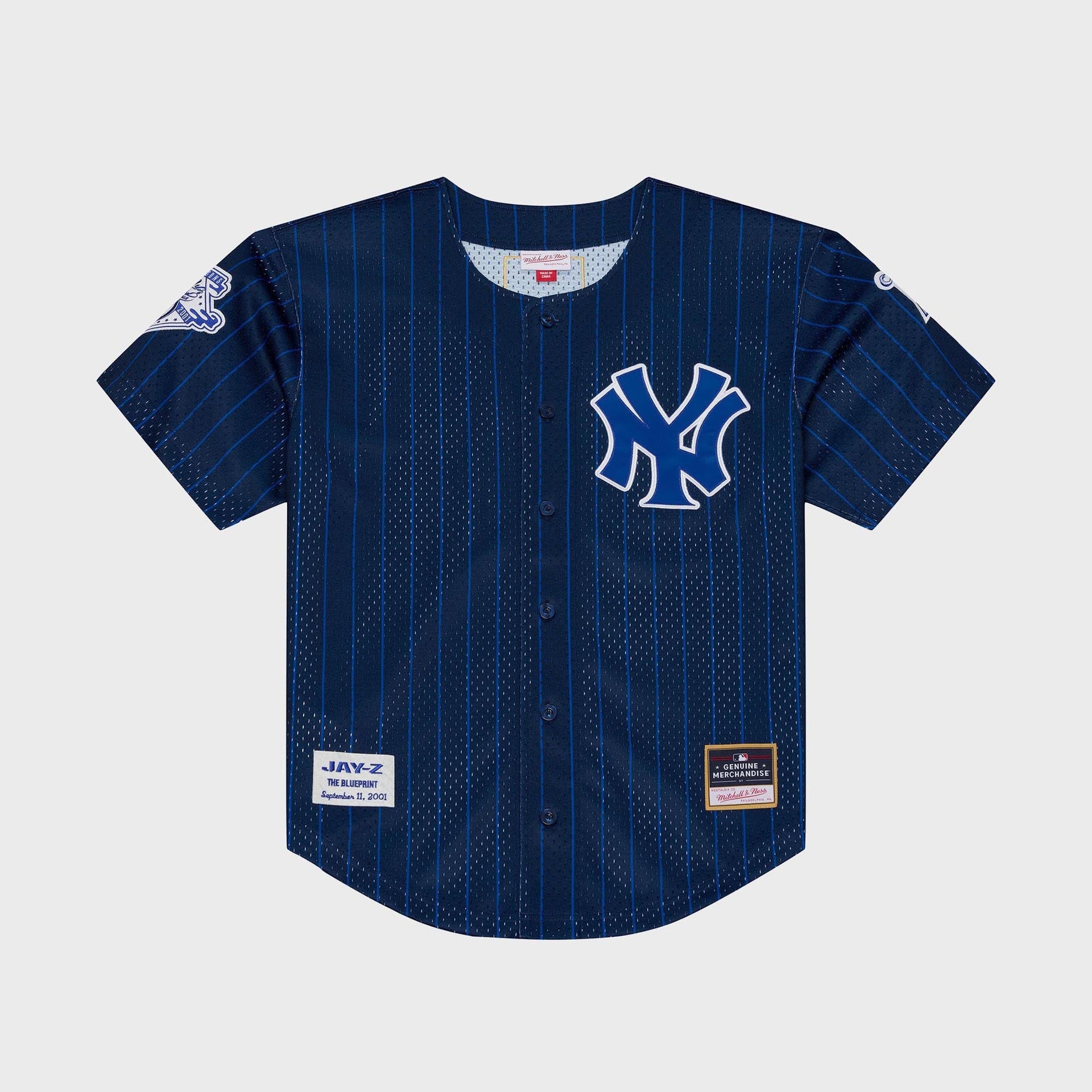 Mitchell & Ness x Jay-Z The Blueprint x New York Yankees Mesh Baseball Jersey -Navy