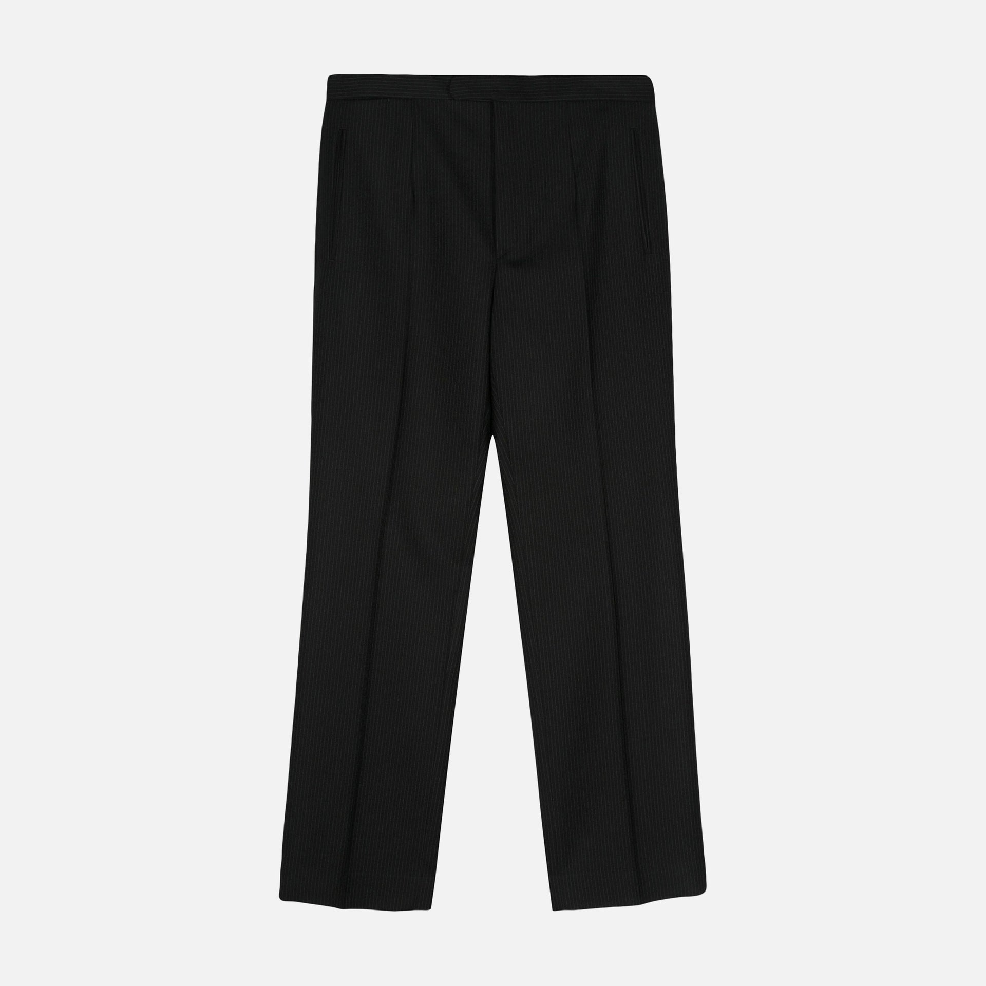 The Row Baird Pant Pinstripe Wool - Black