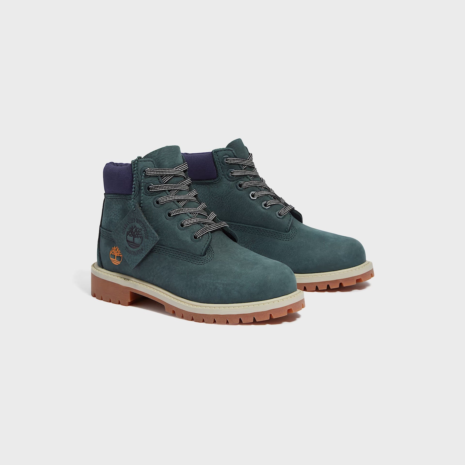 Timberland Kids Premium 6-Inch Lace Up Waterproof Boot - Dark Green