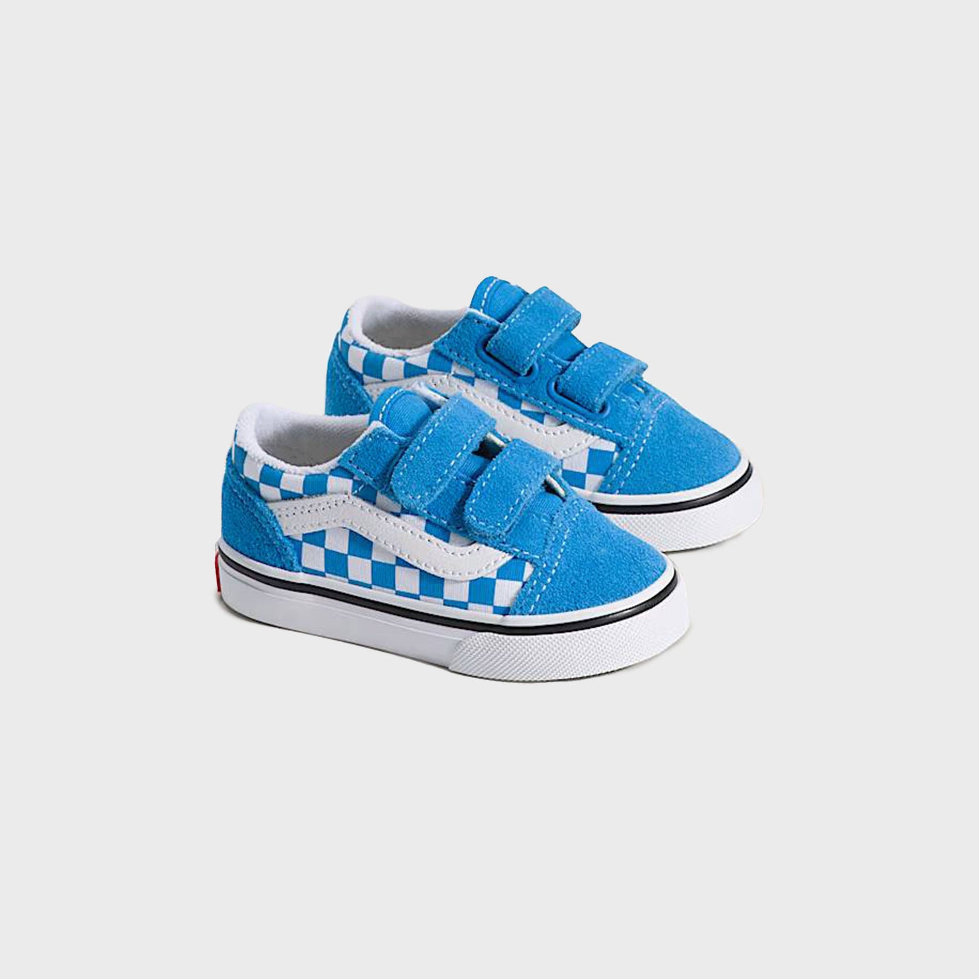 VANS TD Old Skool V Checkerboard Shoe - Bright Azure Blue