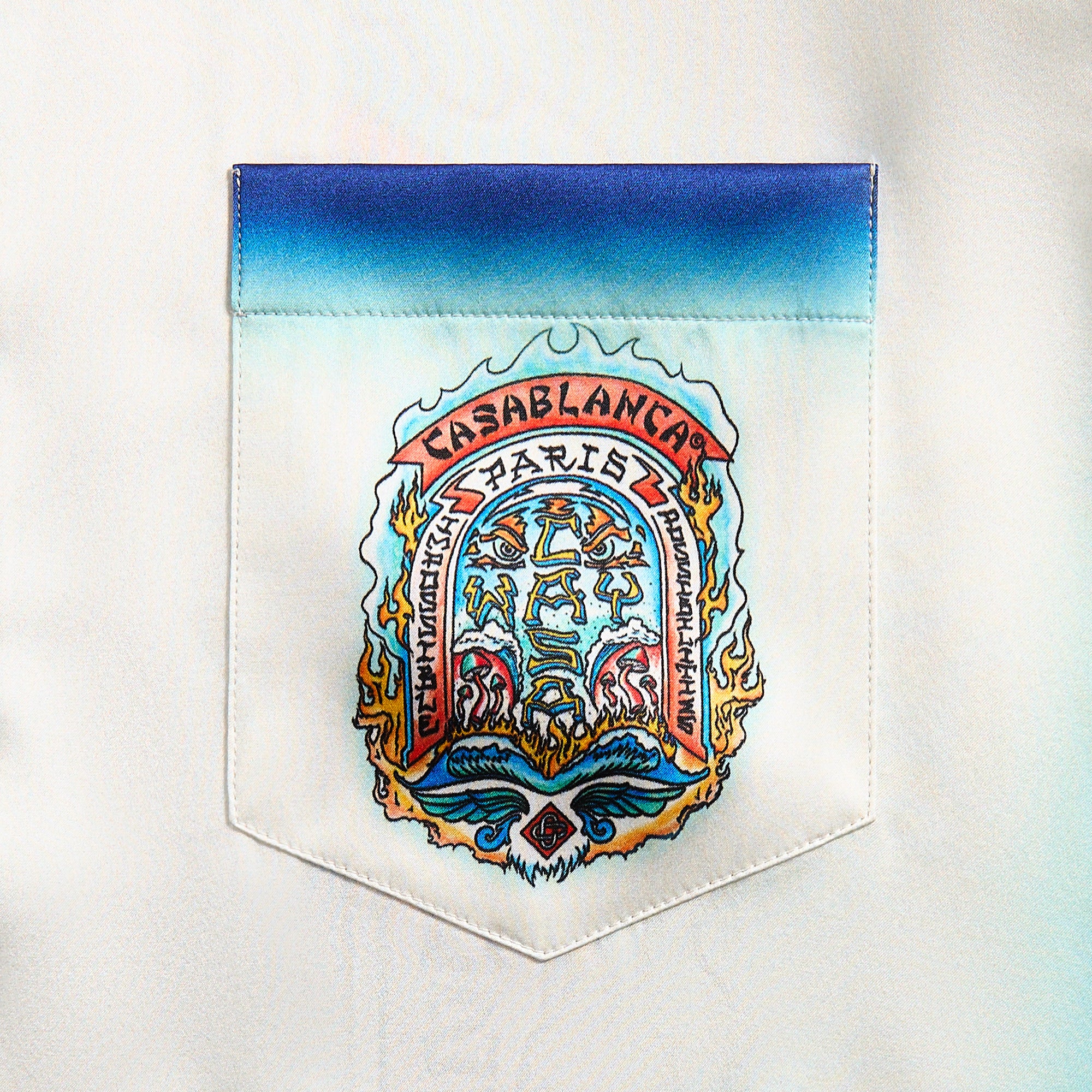 シャツ Mone Khaos Shirt (3color) Casablanca Cuban Collar Shirt - White – Kith