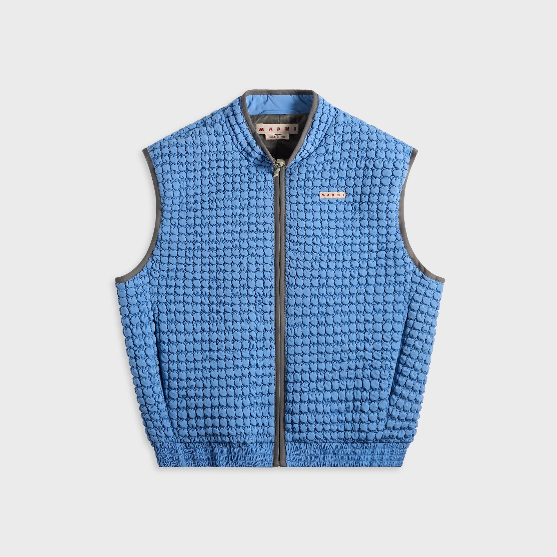 Marni Crinkled Nylon Gilet Waistcoat - Iris Blue