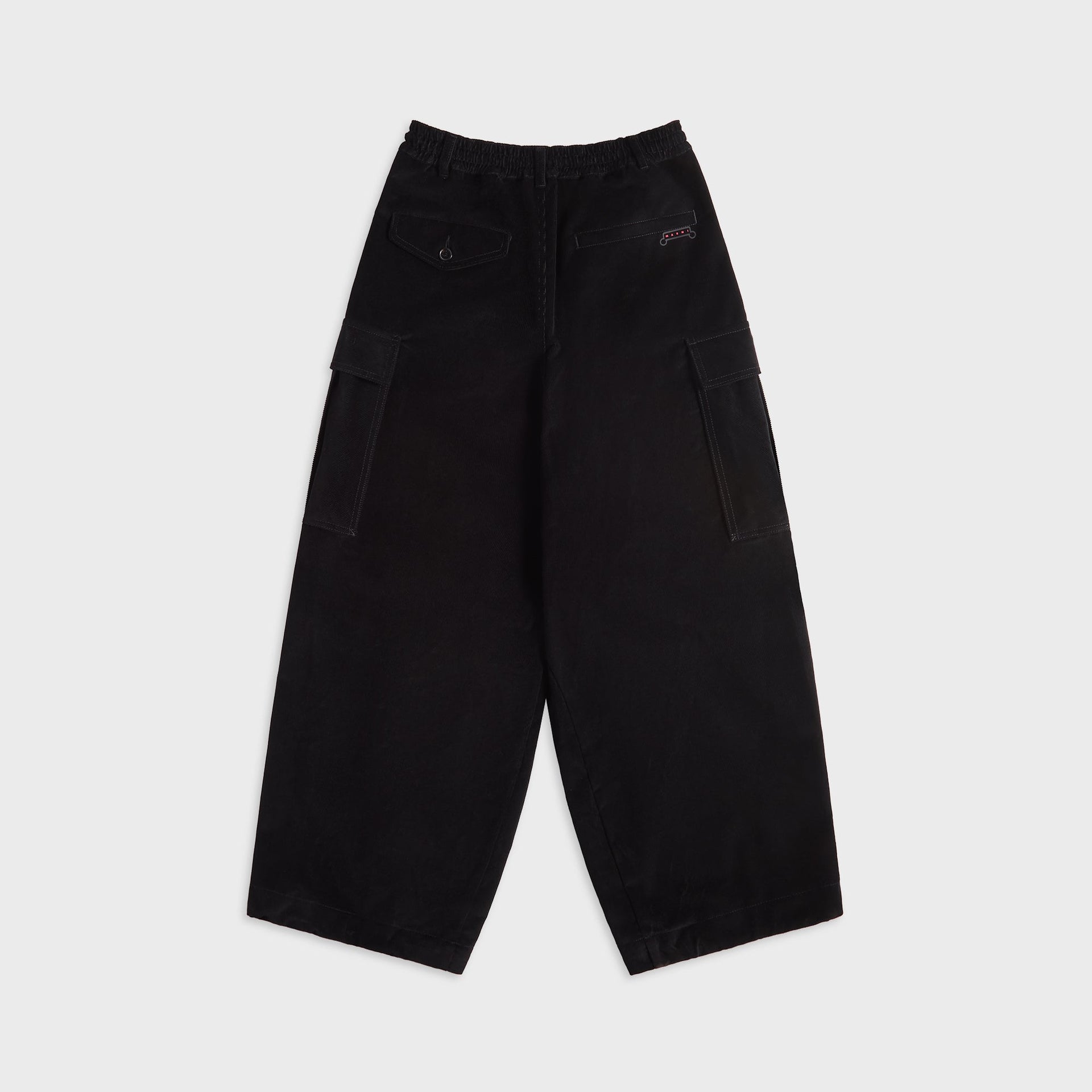 Marni Corduroy Drawstring Cargo Workwear Gabardine Pants - Black