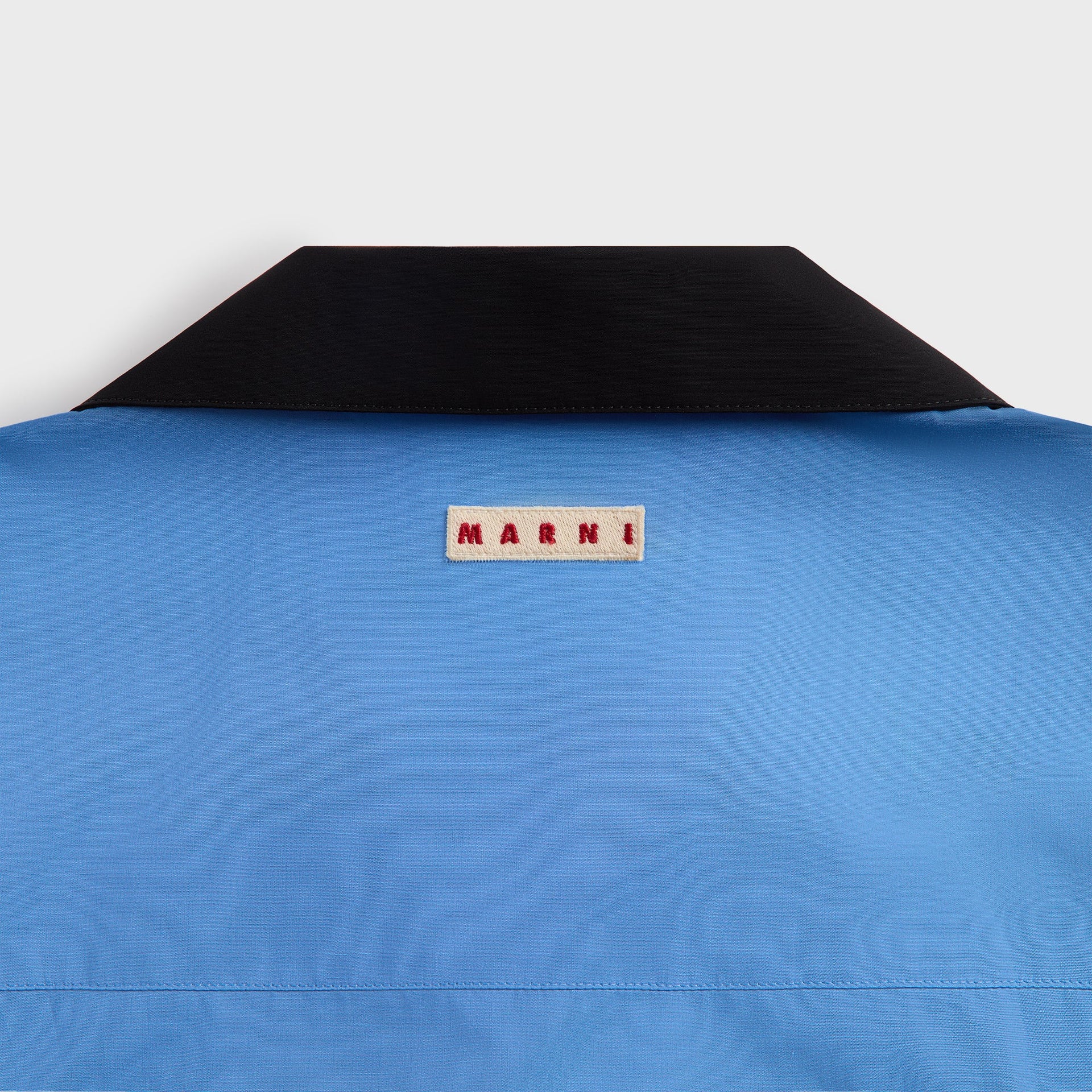 Marni Organic Cotton Poplin ShortinSleeved Bowling Shirt in Sapphire Blue