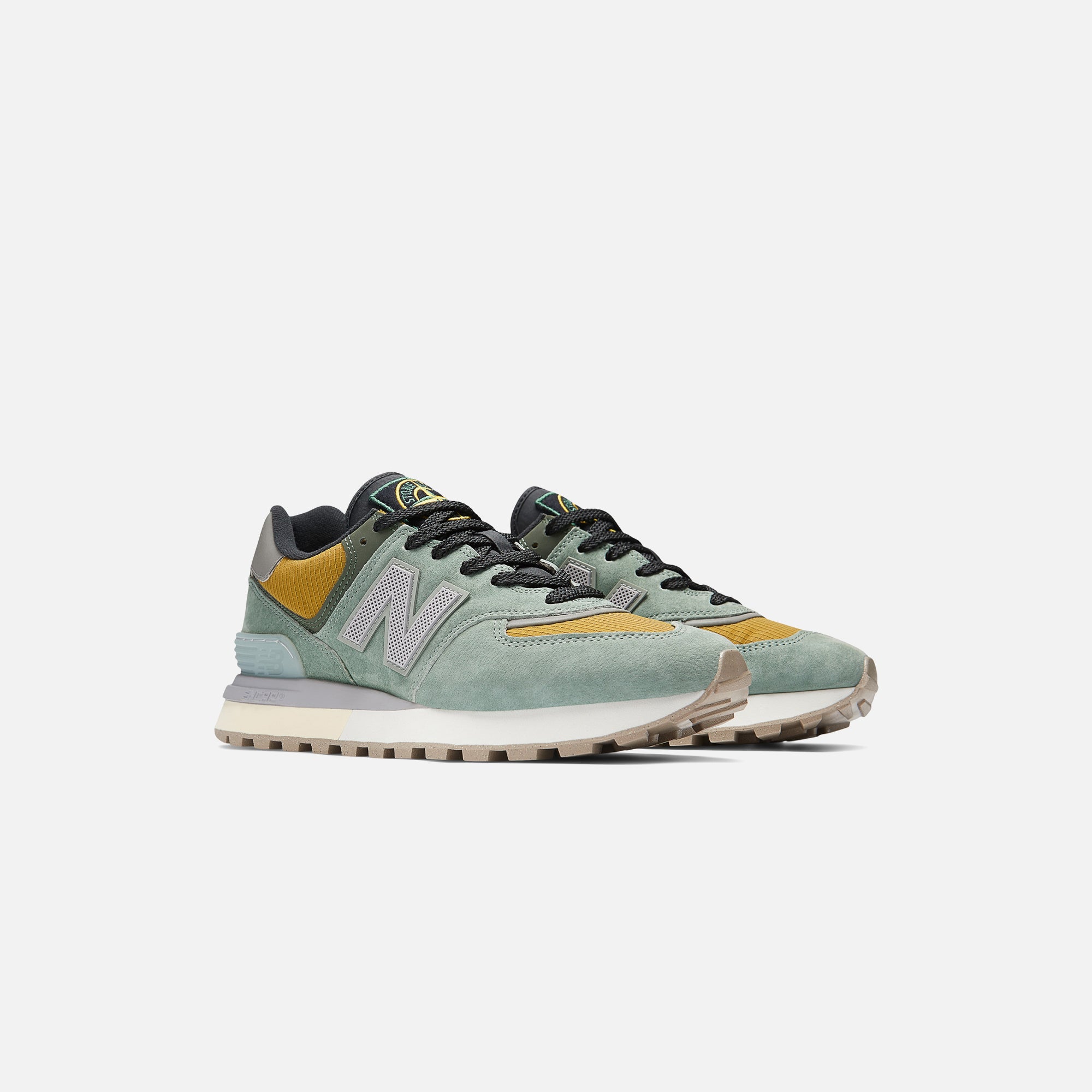 New Balance x Stone Island 574 - Light Green / Mustard Green – Kith