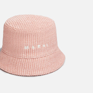 marni Shirt Raffia Bucket Hat - Quarz