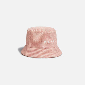 marni Shirt Raffia Bucket Hat - Quarz