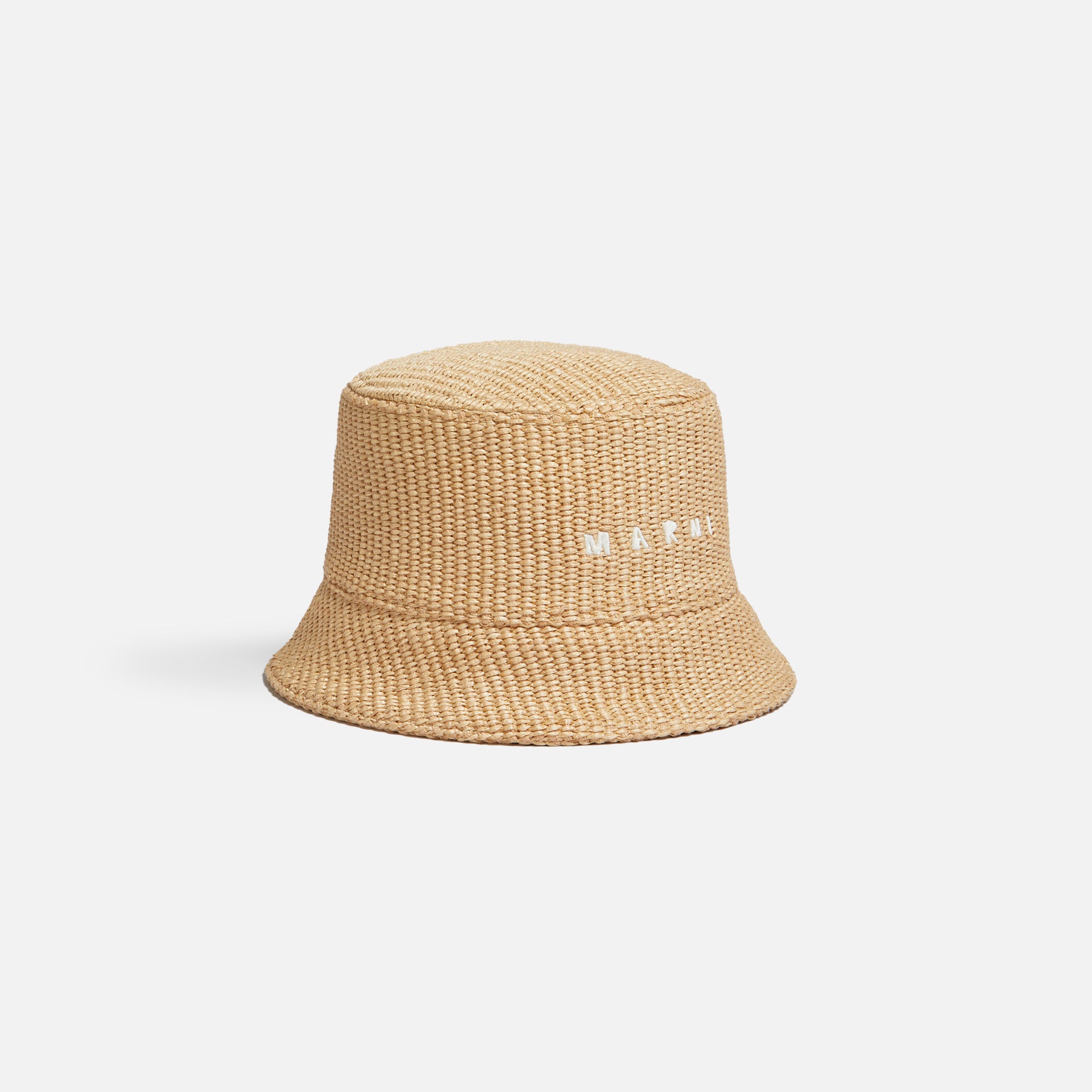 Marni Raffia Bucket Hat - Shell