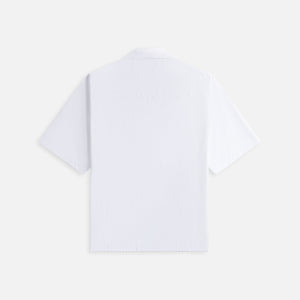 Marni Logo Organic Poplin Shirt with Peeping Marni Logo -  Lily White