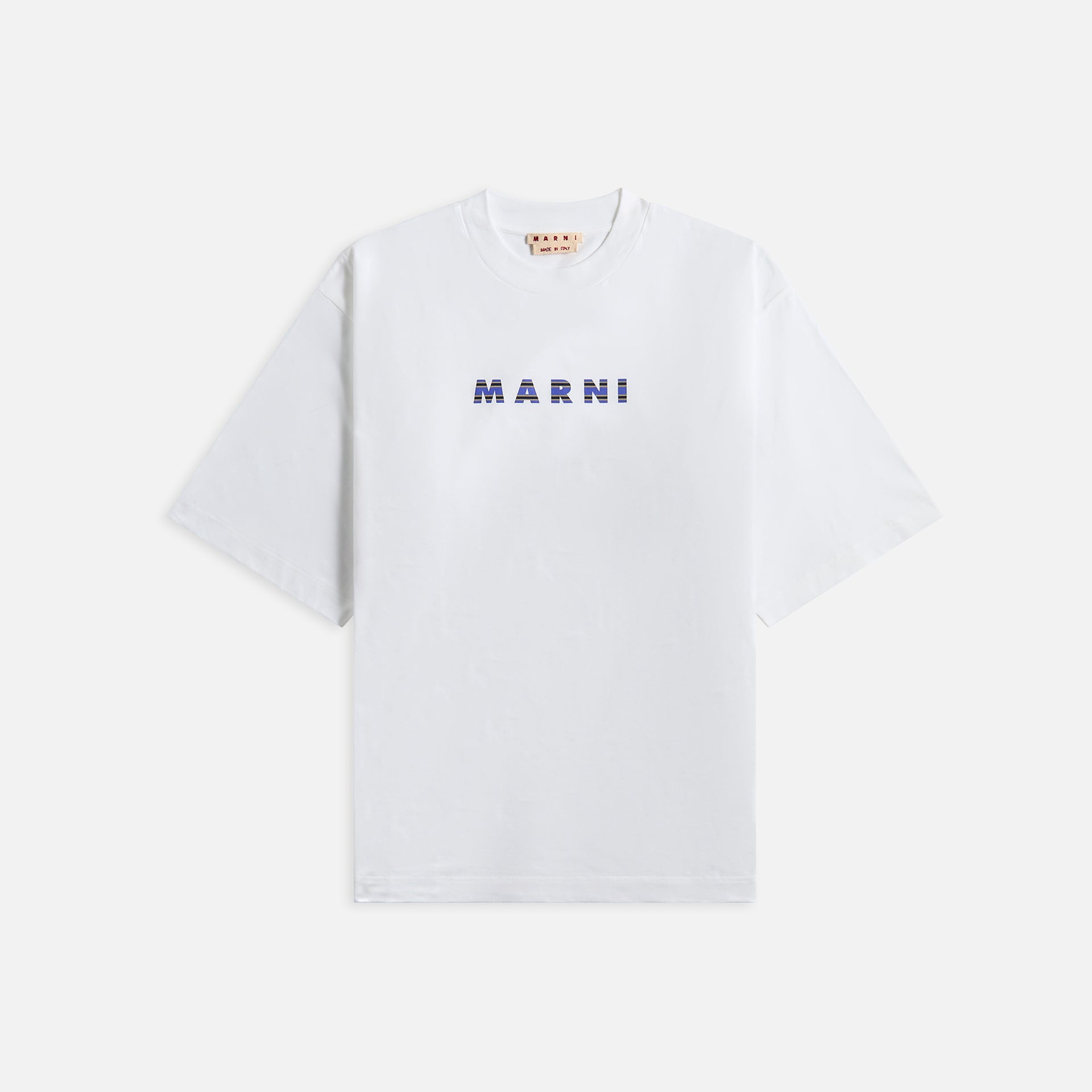 Marni Printed Stripe Logo Tee - Lily White