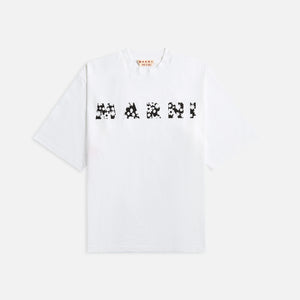 Marni Printed Pop Fields Logo Lily - White