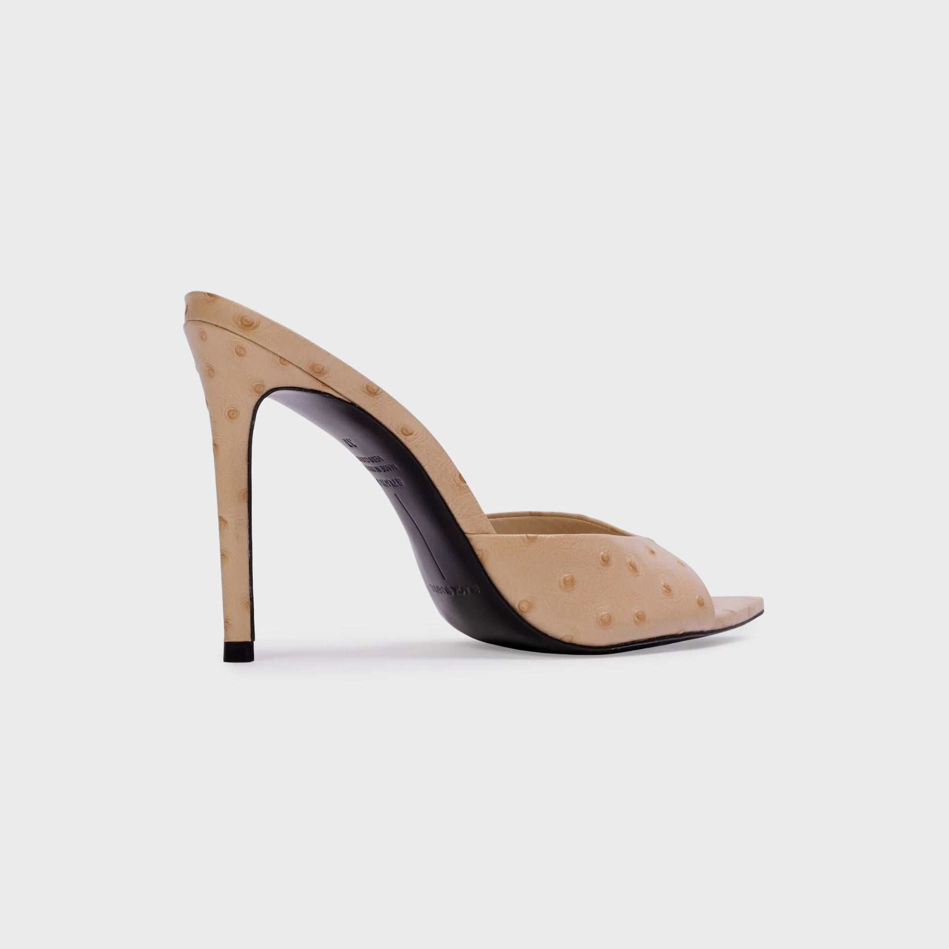 Black Suede Studio Brea - Nude Ostrich Leather