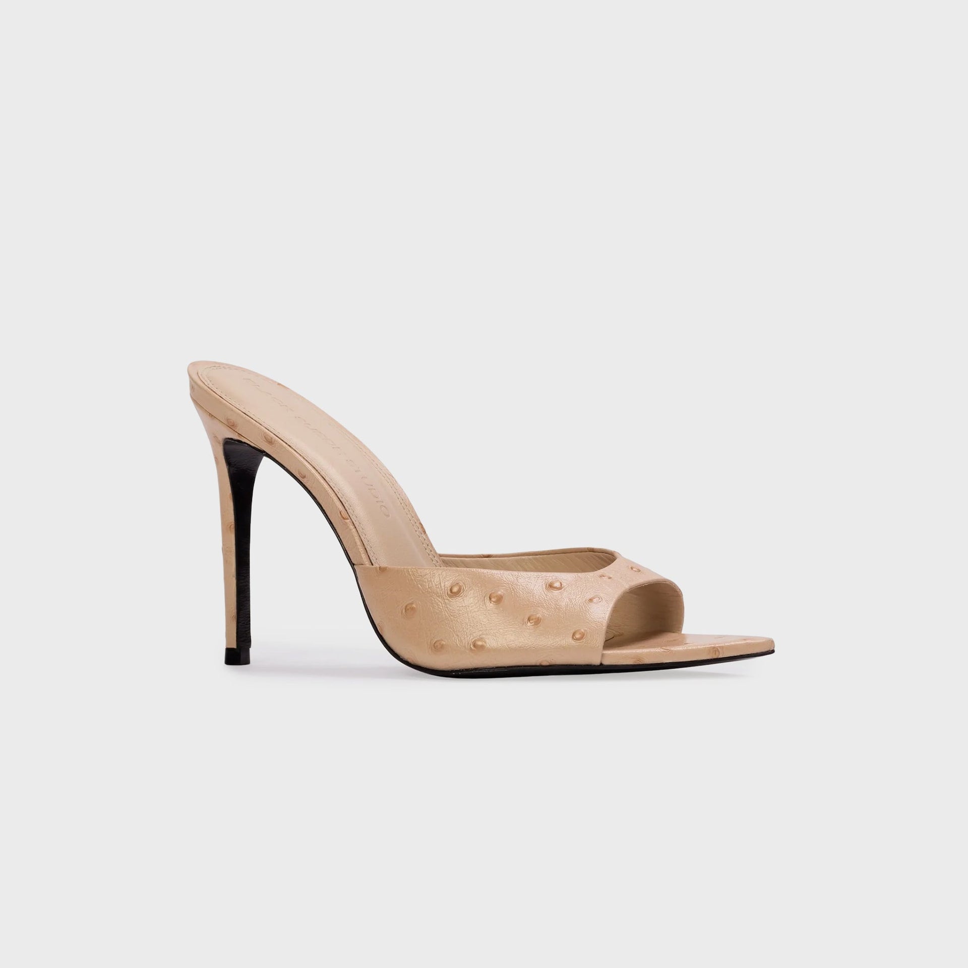 Black Suede Studio Brea - Nude Ostrich Leather
