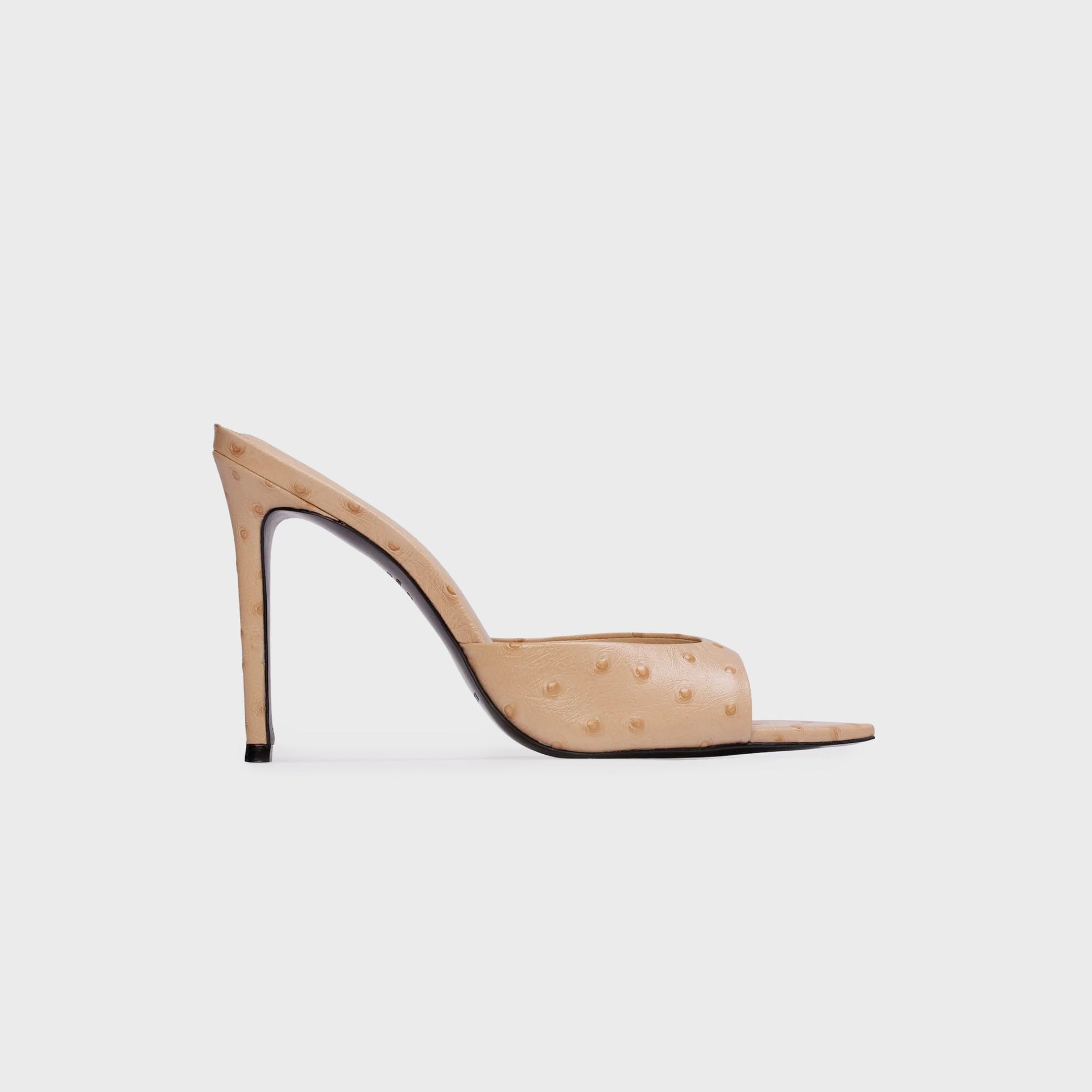 Black Suede Studio Brea - Nude Ostrich Leather