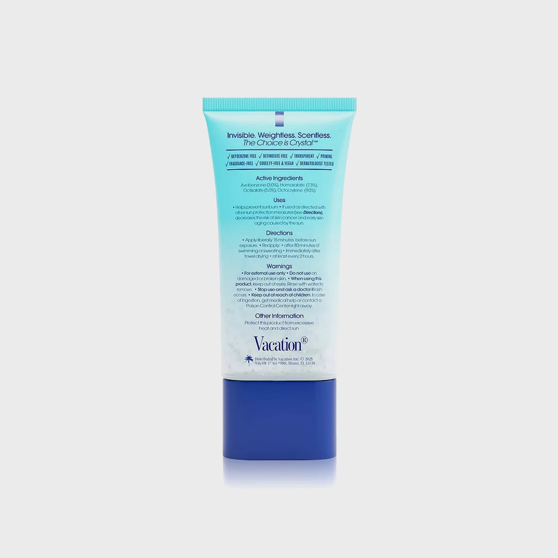 Vacation Crystal SPF 50 Invisible Face Gel