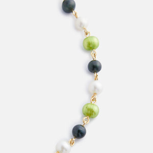 VEERT The Single Freshwater Pearl Necklace - Multi Green