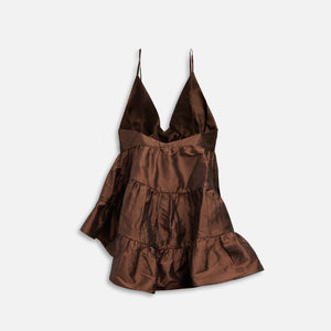 Azeeza Viola Taffeta Top - Chocolate