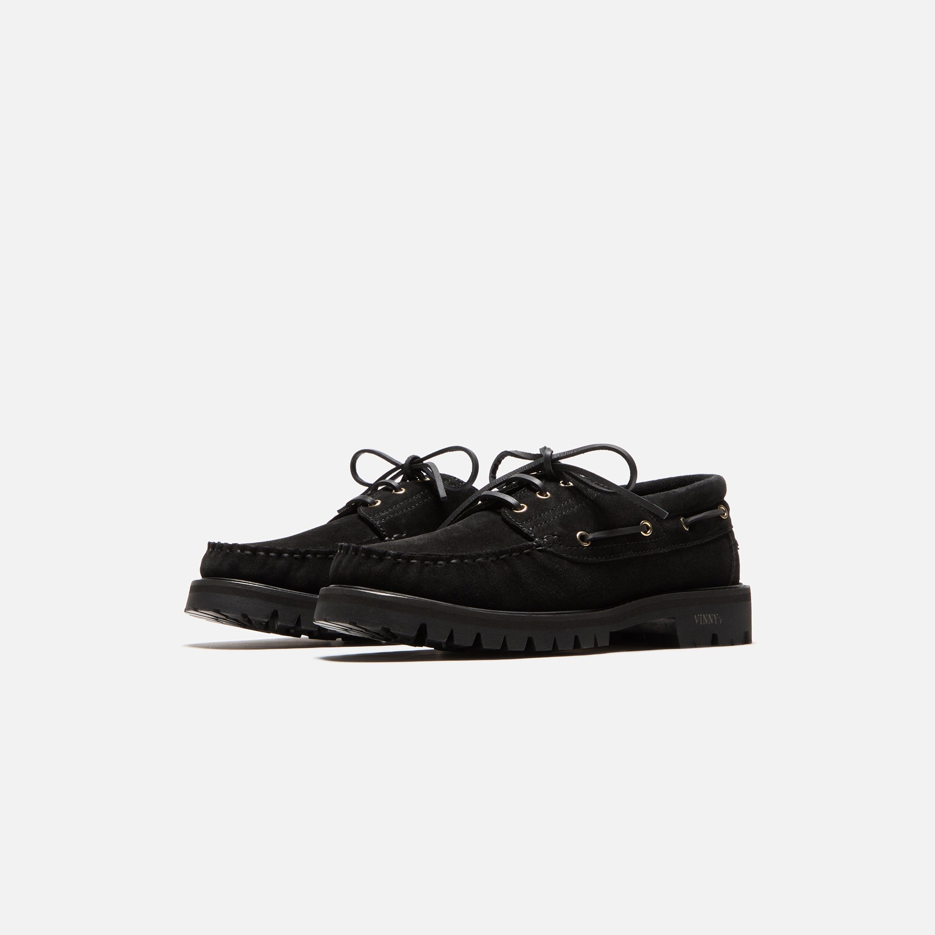 VINNY's Aztec Boat Shoe - Black Suede