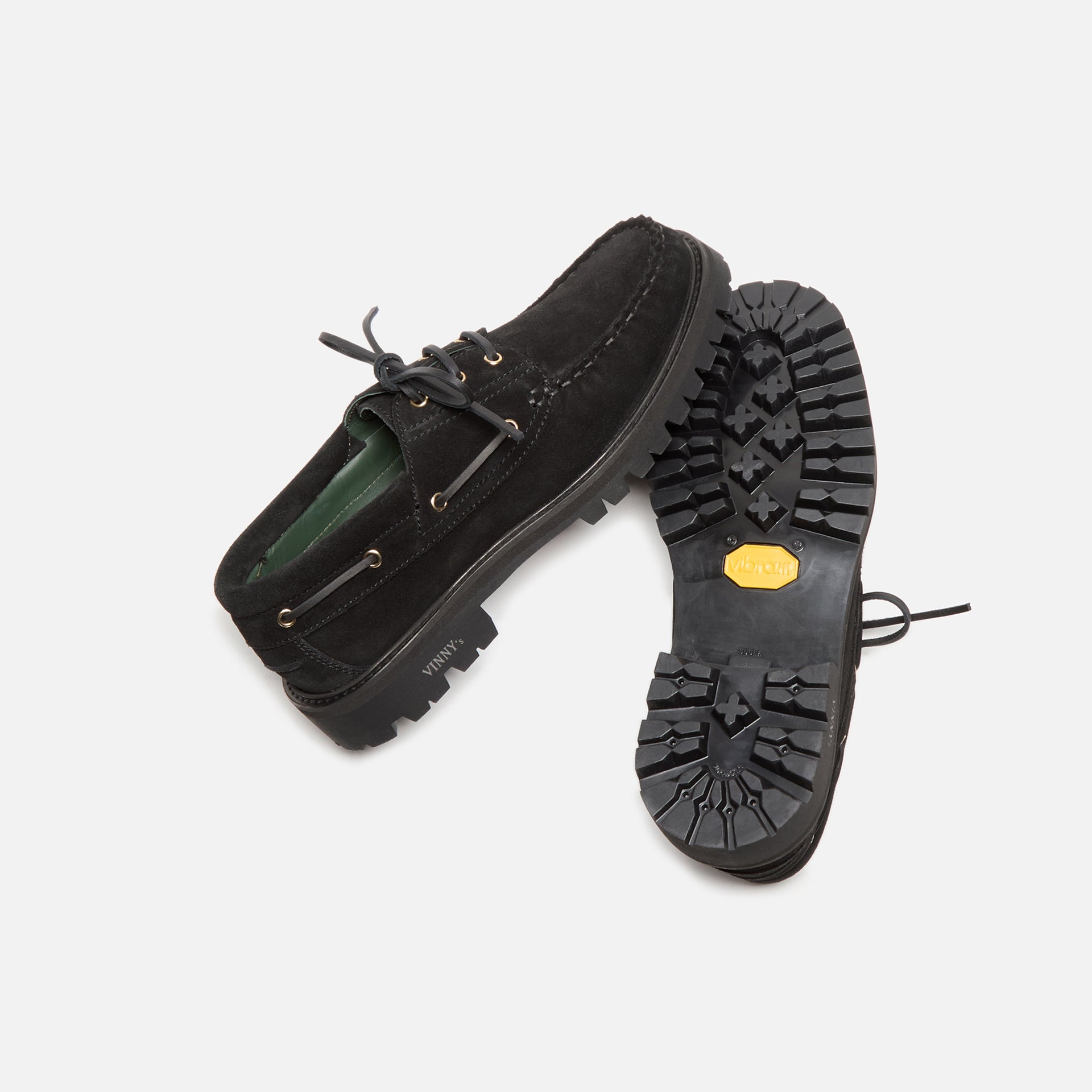 VINNY's Aztec Boat Shoe - Black Suede