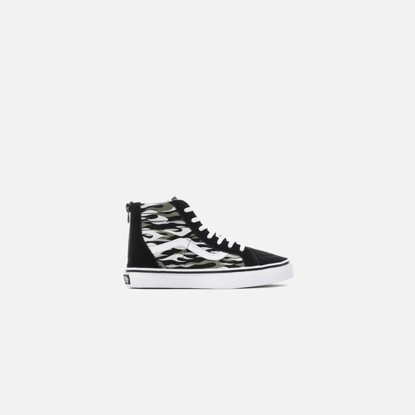 Van Kids SK8-HI Zip - Flame Camo Black / Grey – Kith