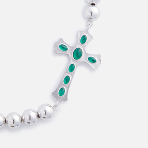 VEERT The Ball Cross Necklace - White Gold