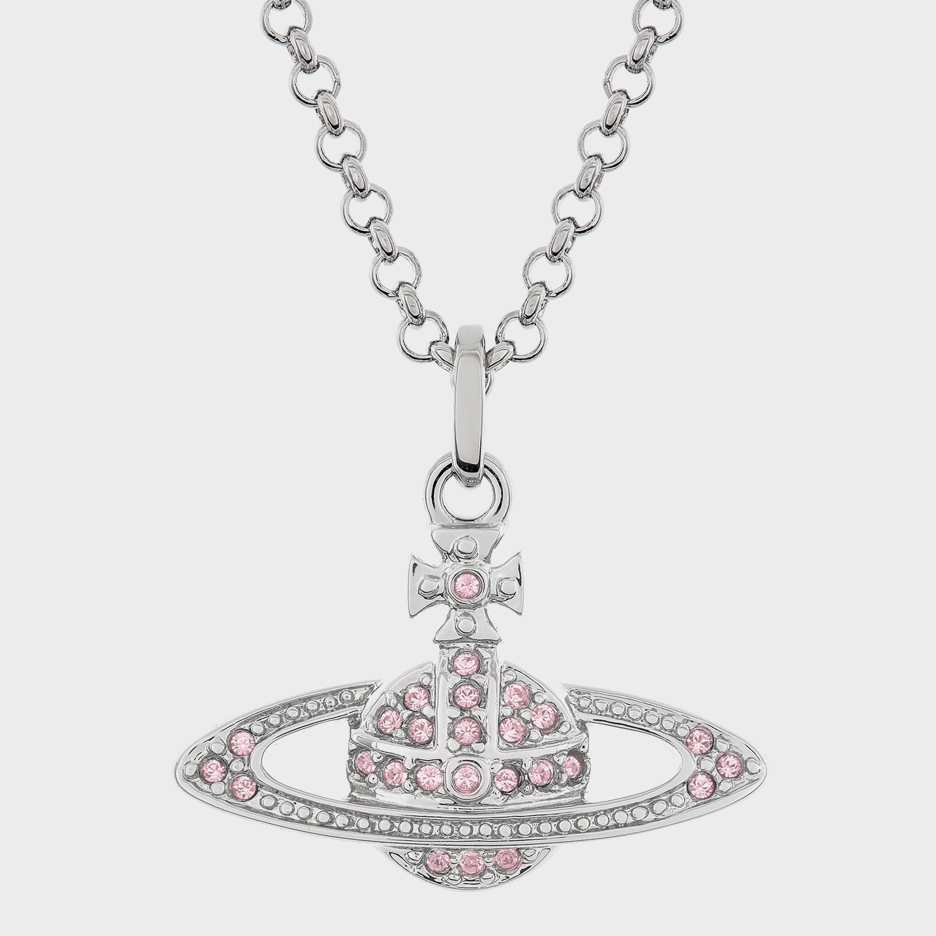 Vivienne Westwood Mini Bas Relief Pendant in Vintage Rose Crystal
