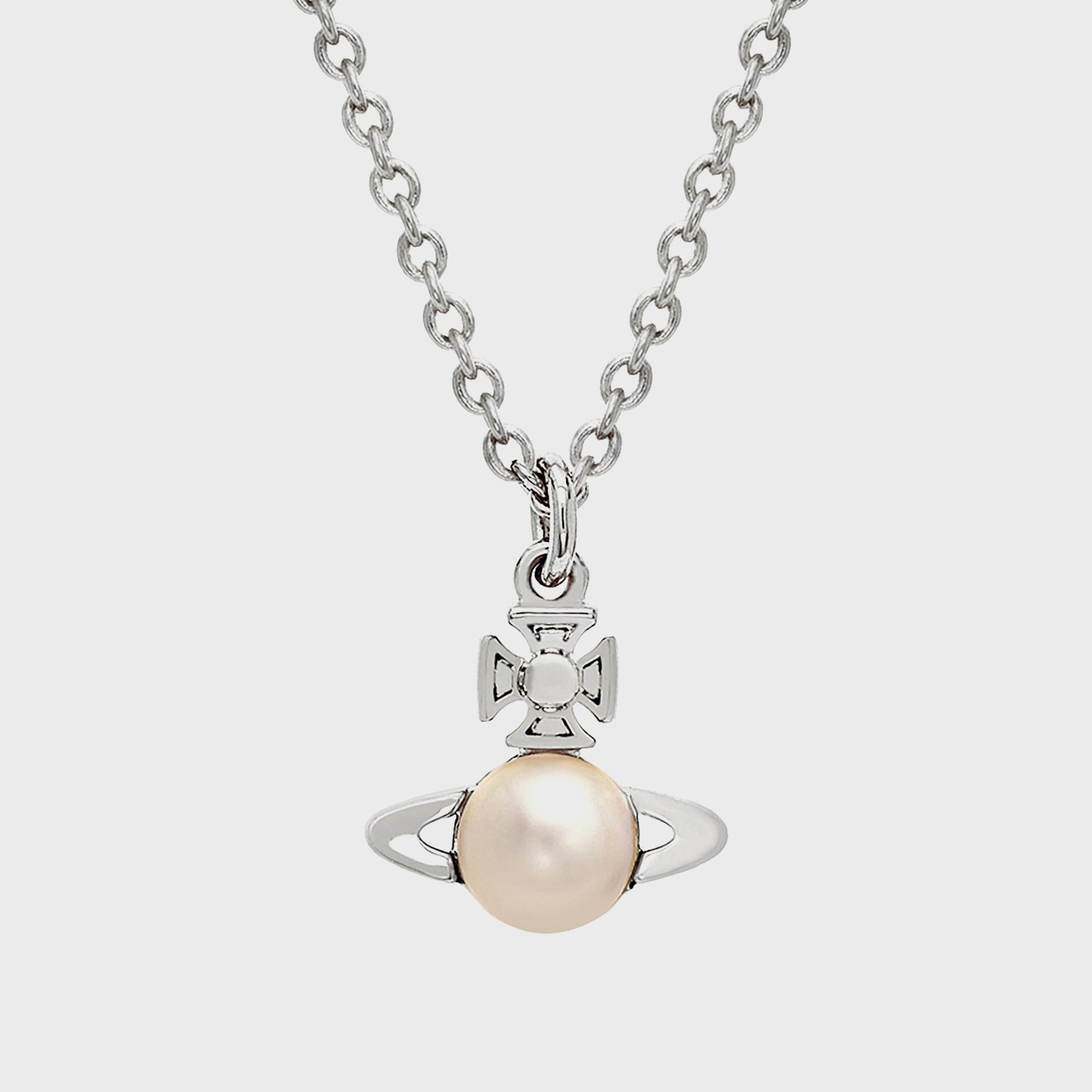 Vivienne Westwood Balbina Pendant in Silver / Cream Pearl