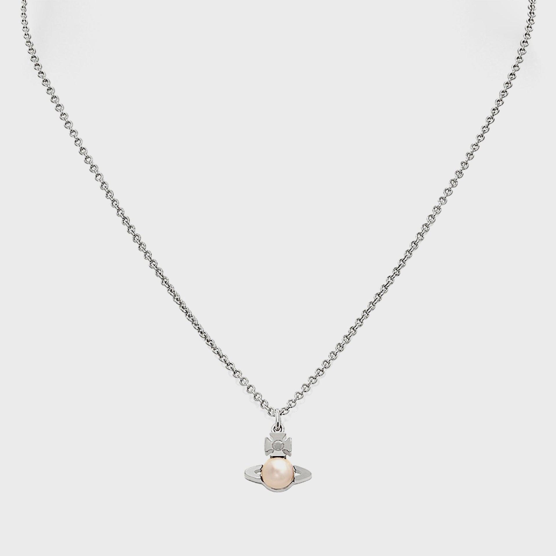 Vivienne Westwood Balbina Pendant in Silver / Cream Pearl