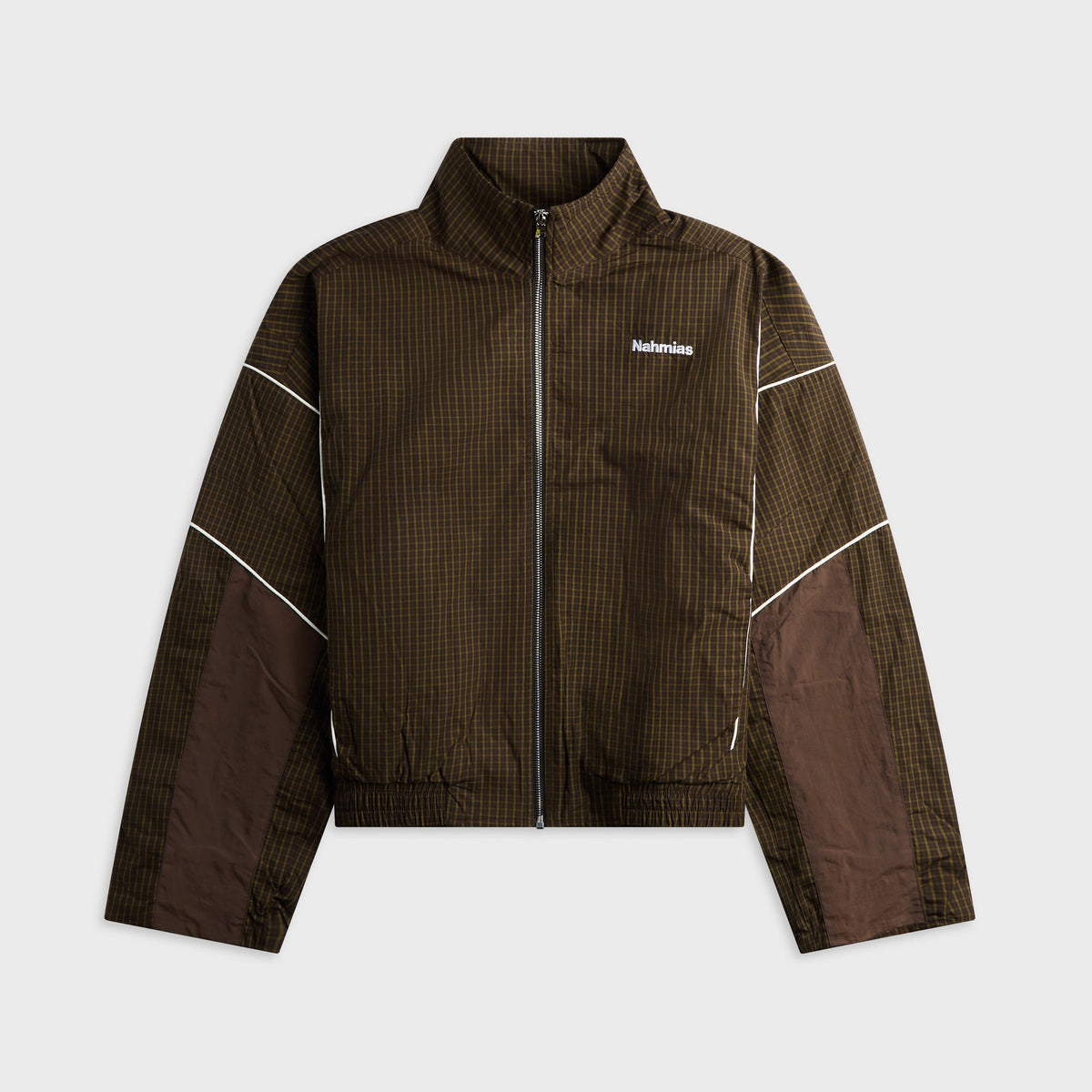 NAHMIAS Grid Warm Up Jacket - Brown Multi