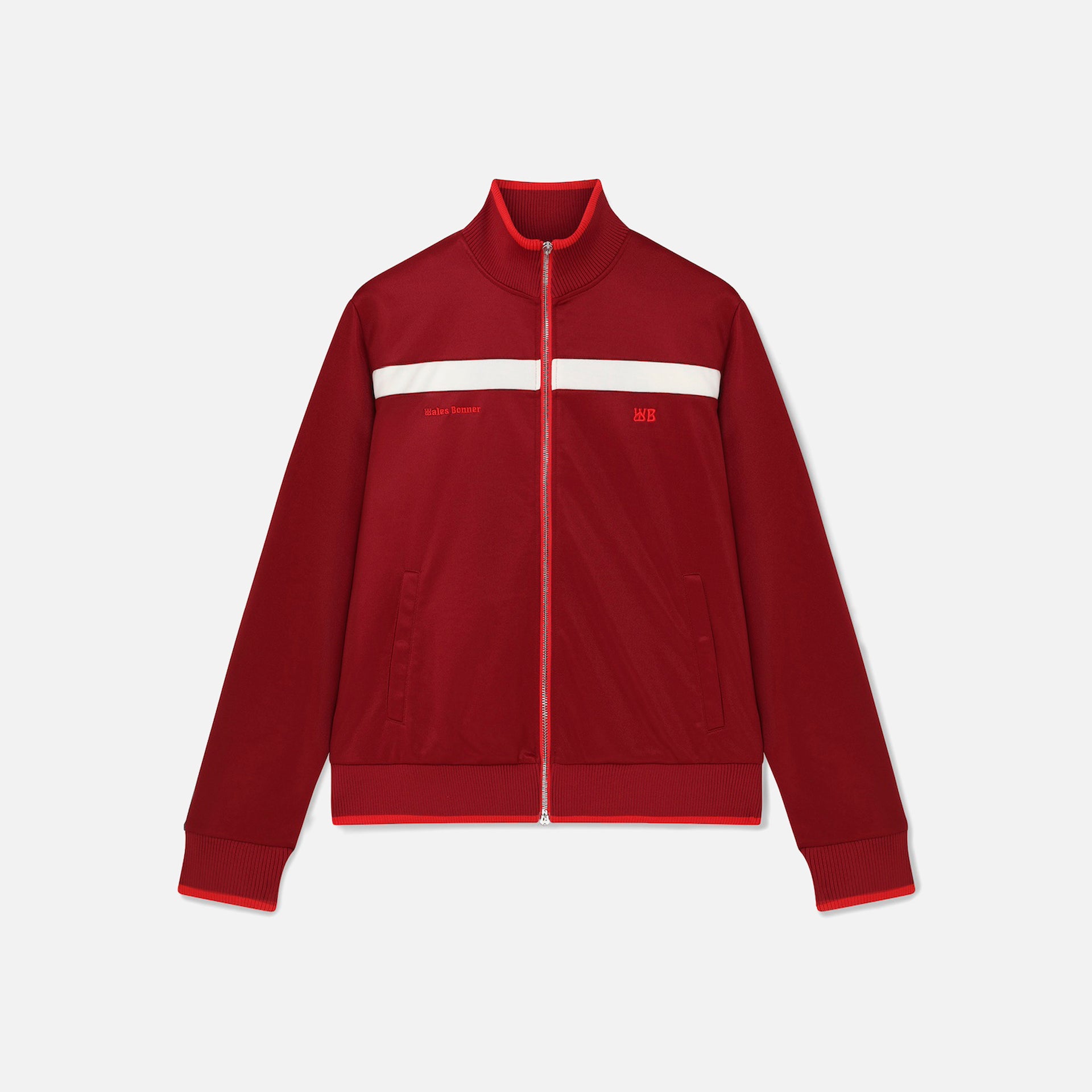 Wales Bonner Jersey Shine Track Jacket - Burgundy Red