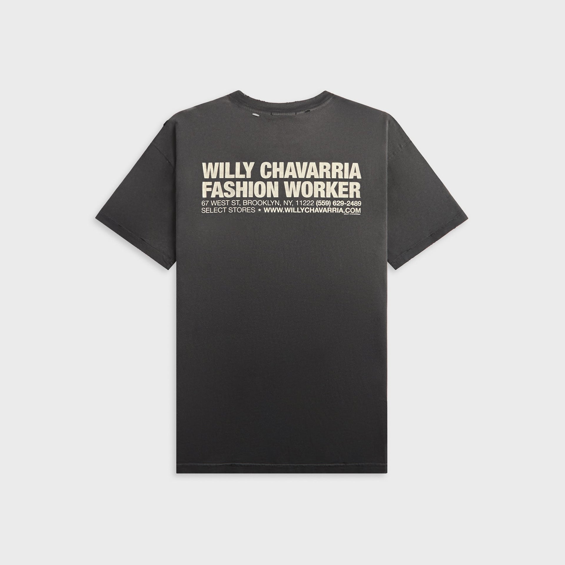 Willy Chavarria Fashion Worker Easy Tee - Black Beauty