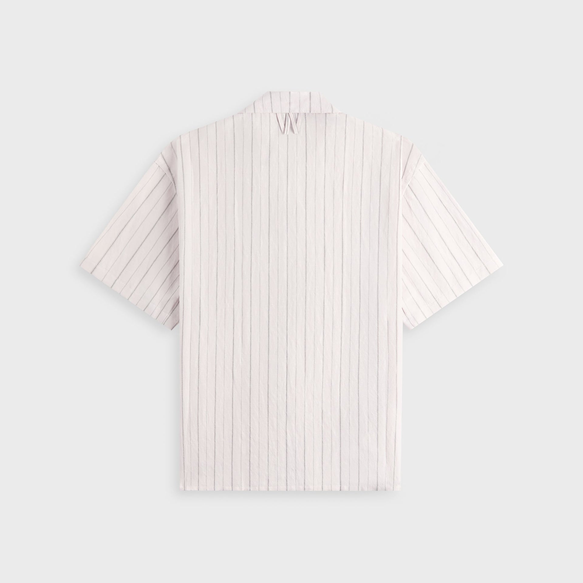 Willy Chavarria Camp Collar Short Sleeve Shirt - White / Black Stripe