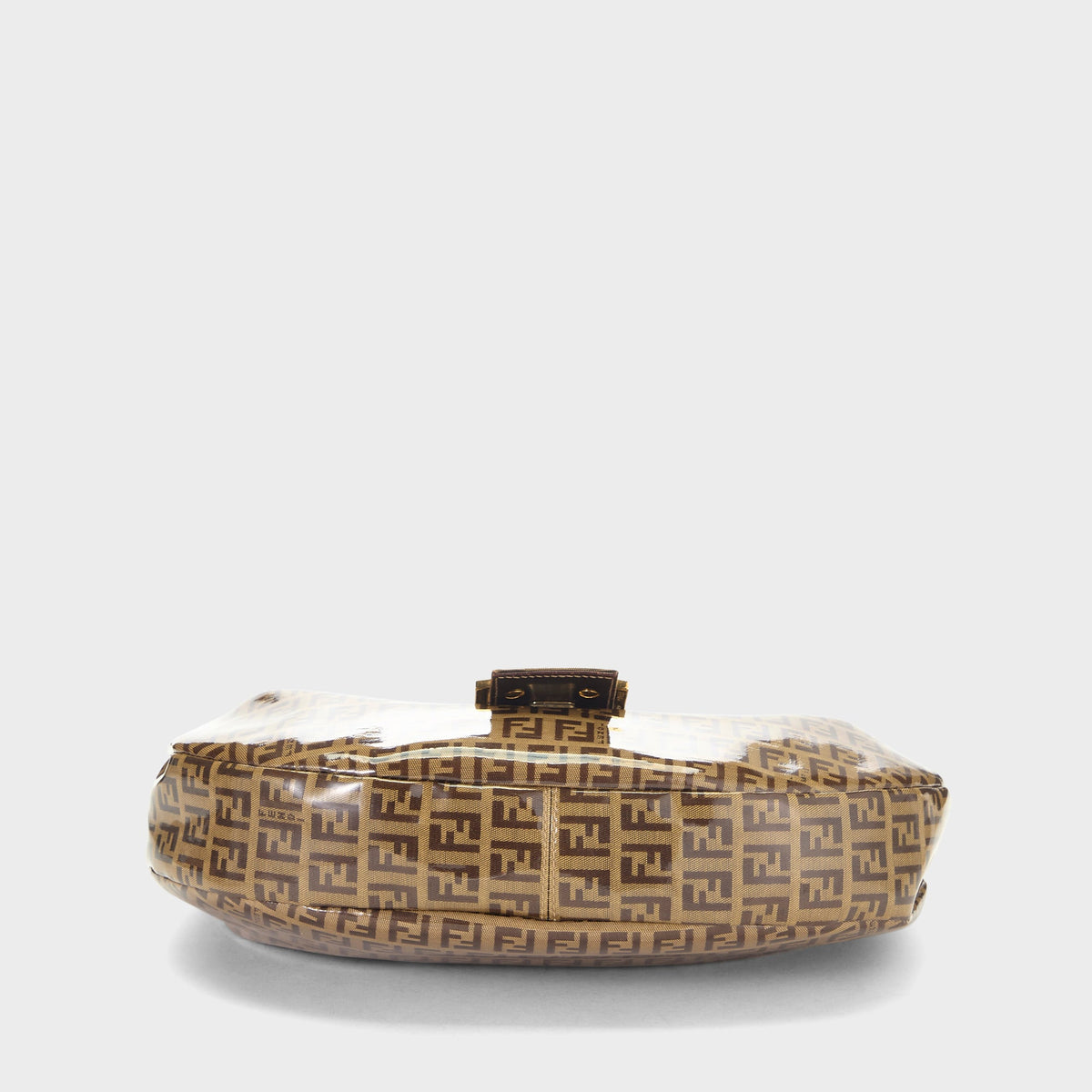 WGACA Fendi Brown Vinyl Crescent Moon Hobo Small Bag - Brown