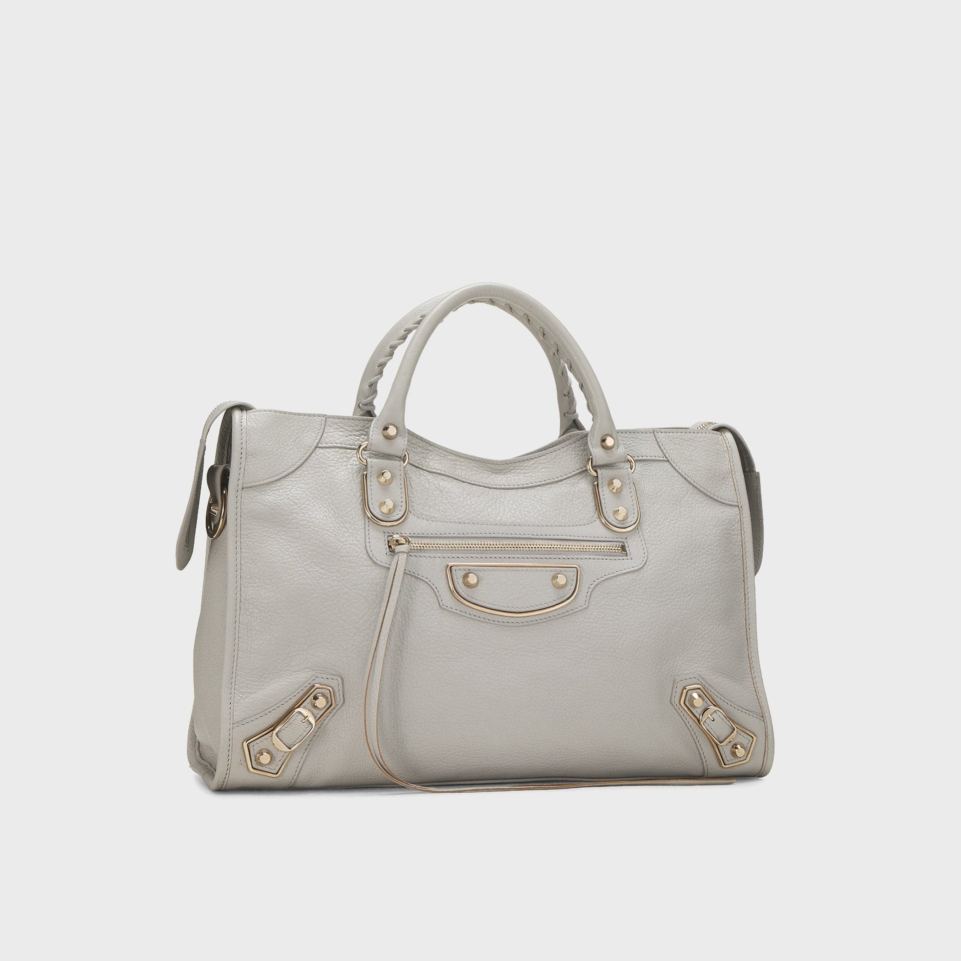 WGACA Balenciaga Chevre Leather Classic Metallic Edge Mini City Bag - Grey