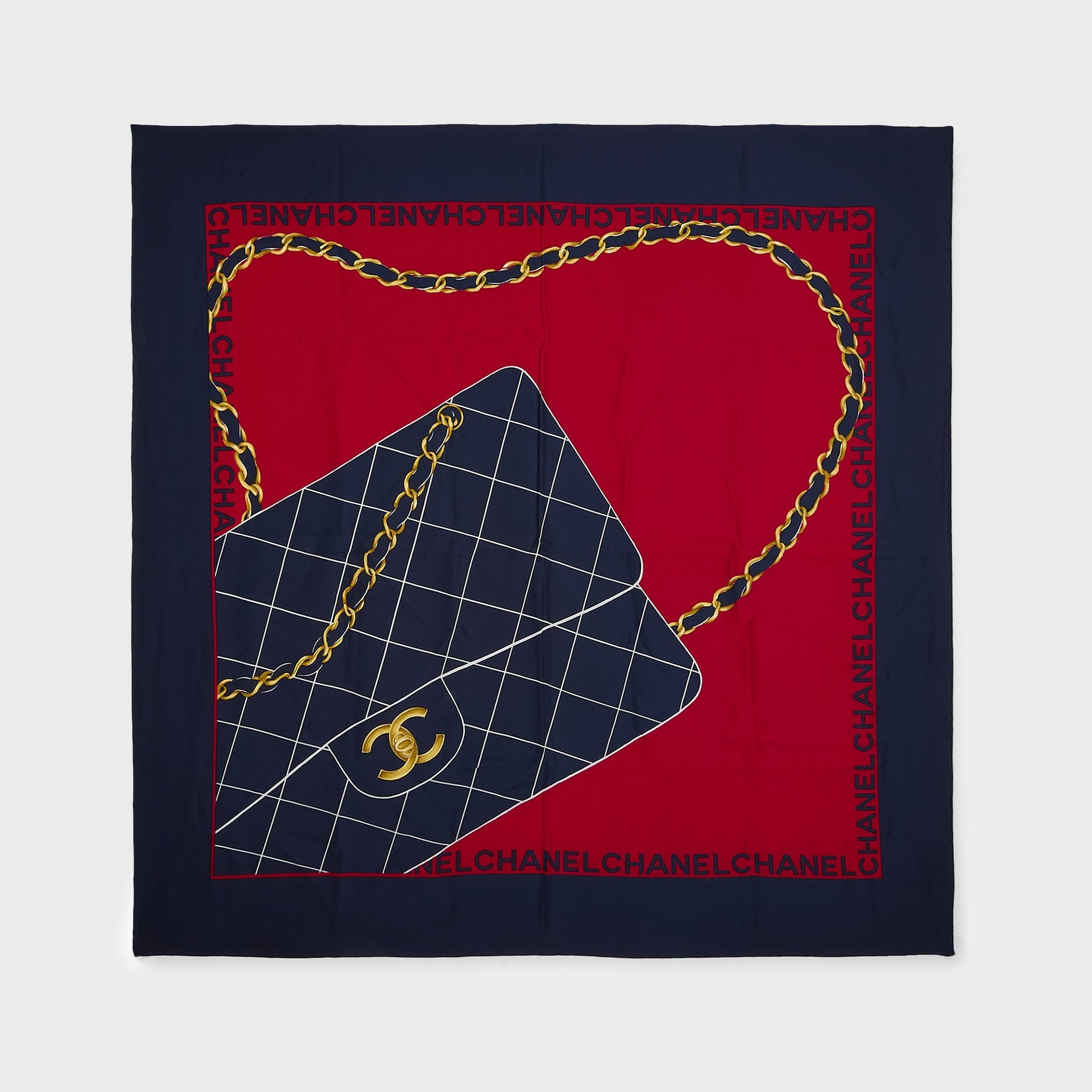 WGACA Chanel Silk Scarf - Navy