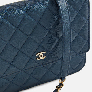 WGACA Chanel Caviar Classic Square Wallet on Chain - Blue – Kith
