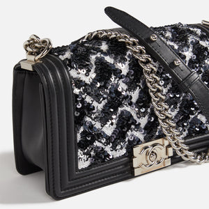 WGACA Chanel Sequin Medium Boy Bag - Black