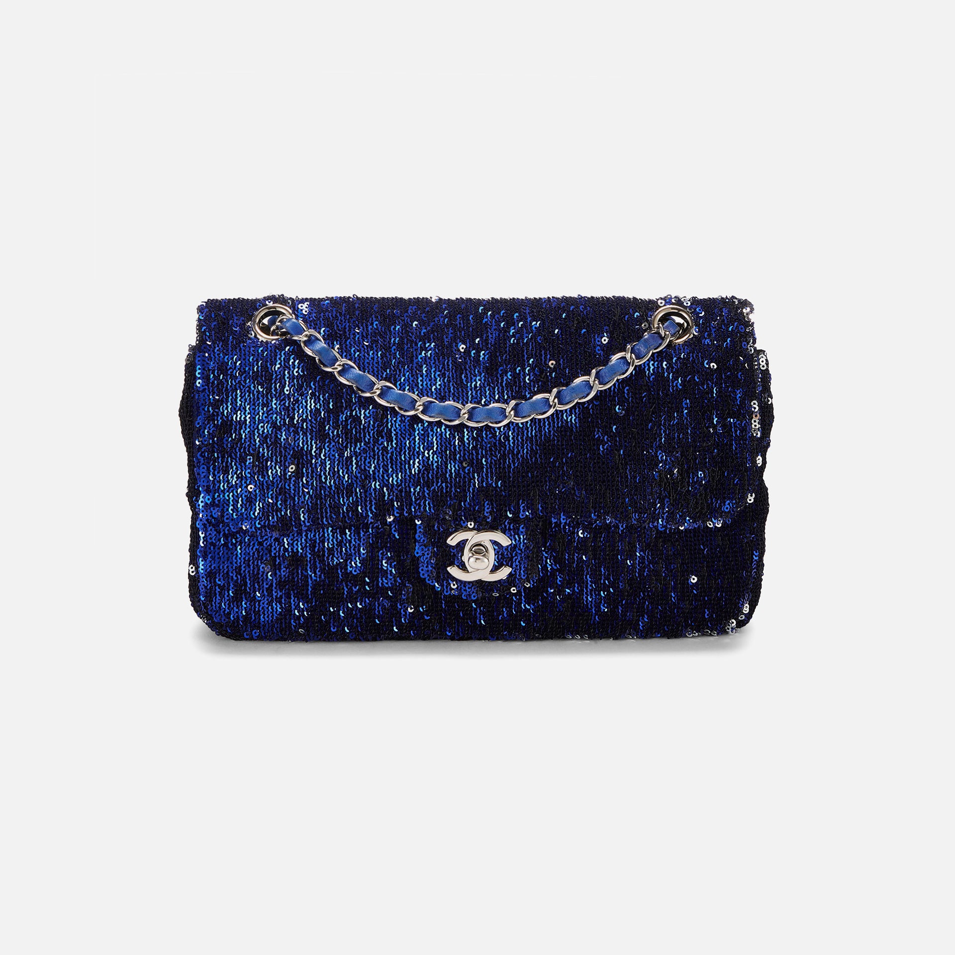 WGACA Chanel Sequin Half Flap 10" - Blue