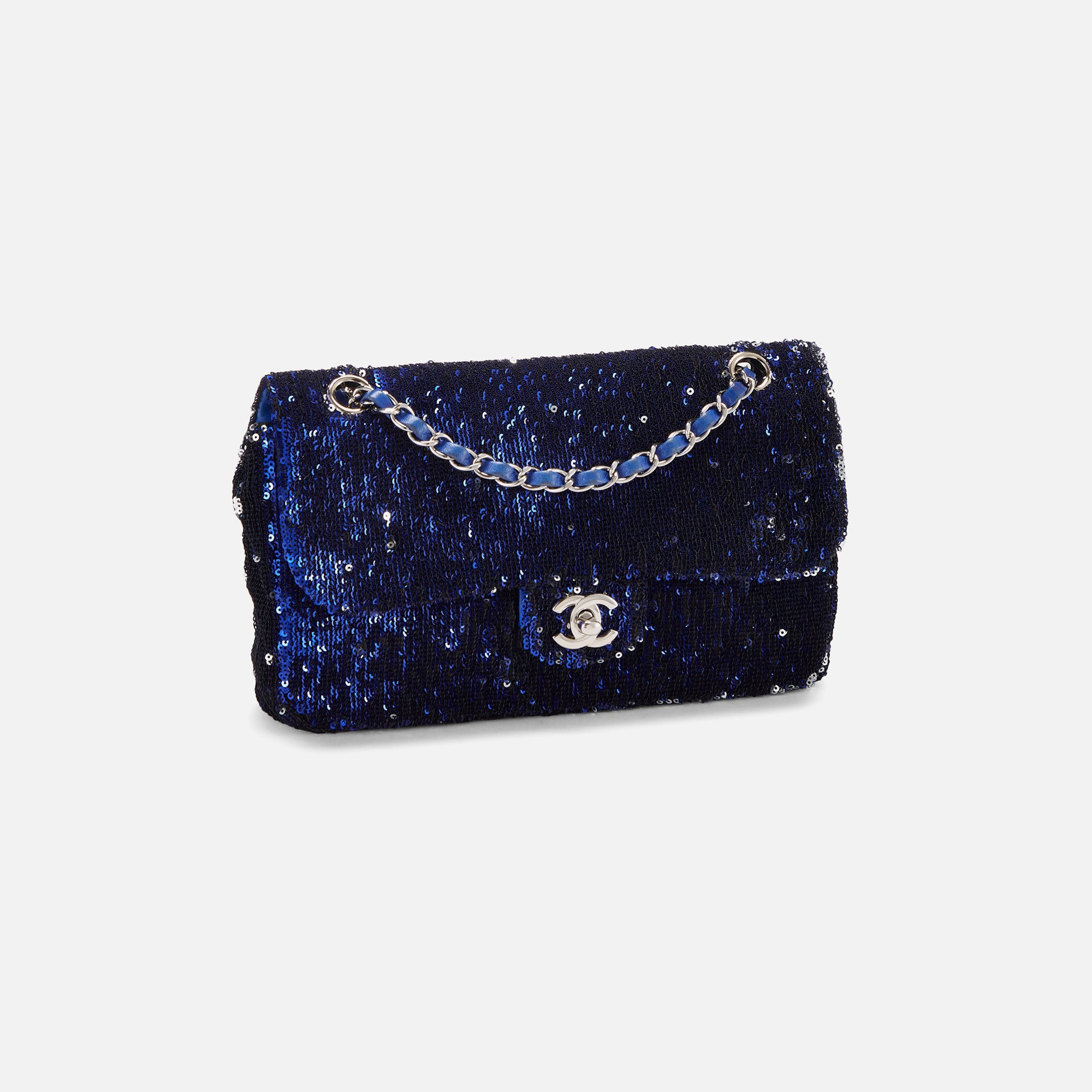 WGACA Chanel Sequin Half Flap 10" - Blue