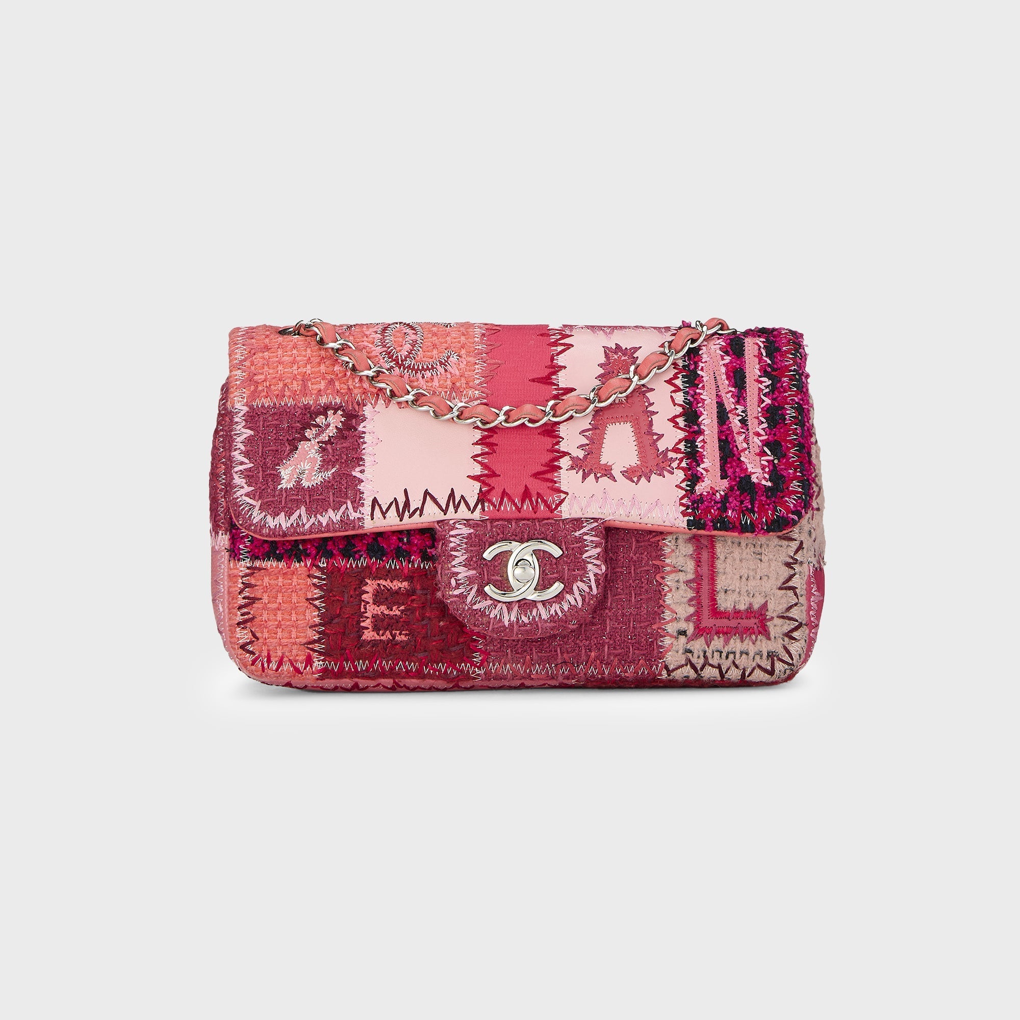 WGACA Chanel Tweed Single Flap Patchwork Shoulder Bag - Pink – Kith