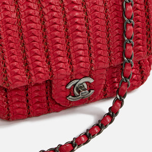 WGACA Chanel Woven Half Flap Mini Bag - Red