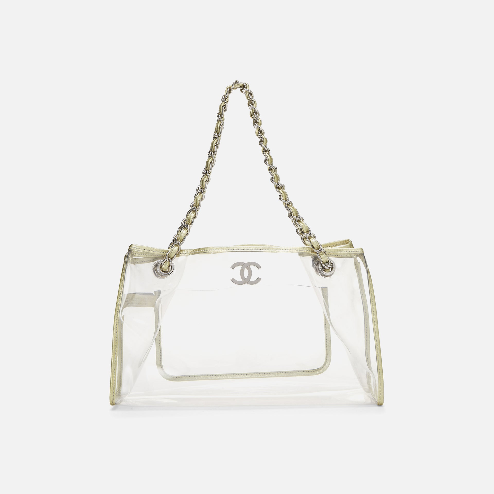 WGACA Chanel CC Tote - Gold Vinyl