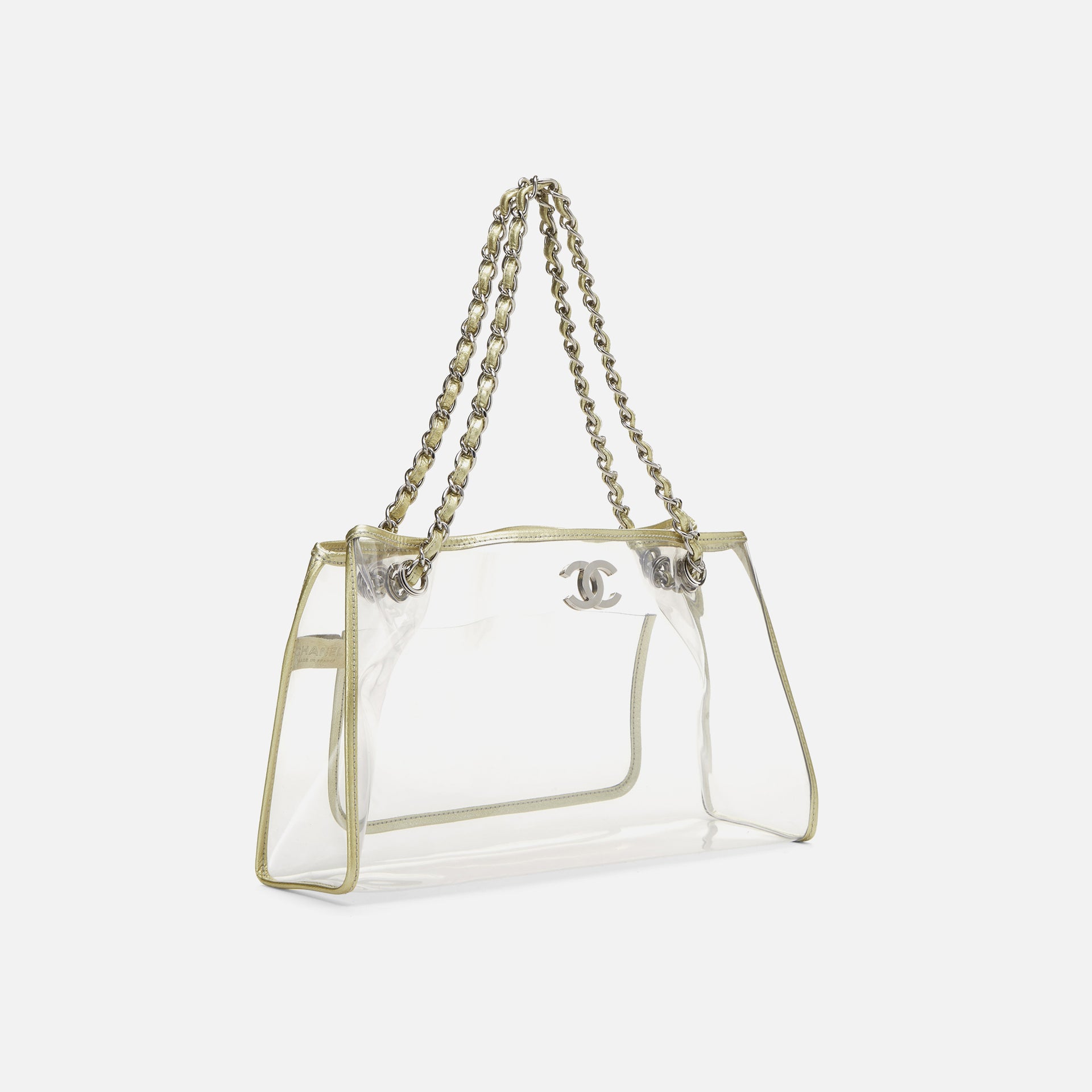 WGACA Chanel CC Tote - Gold Vinyl