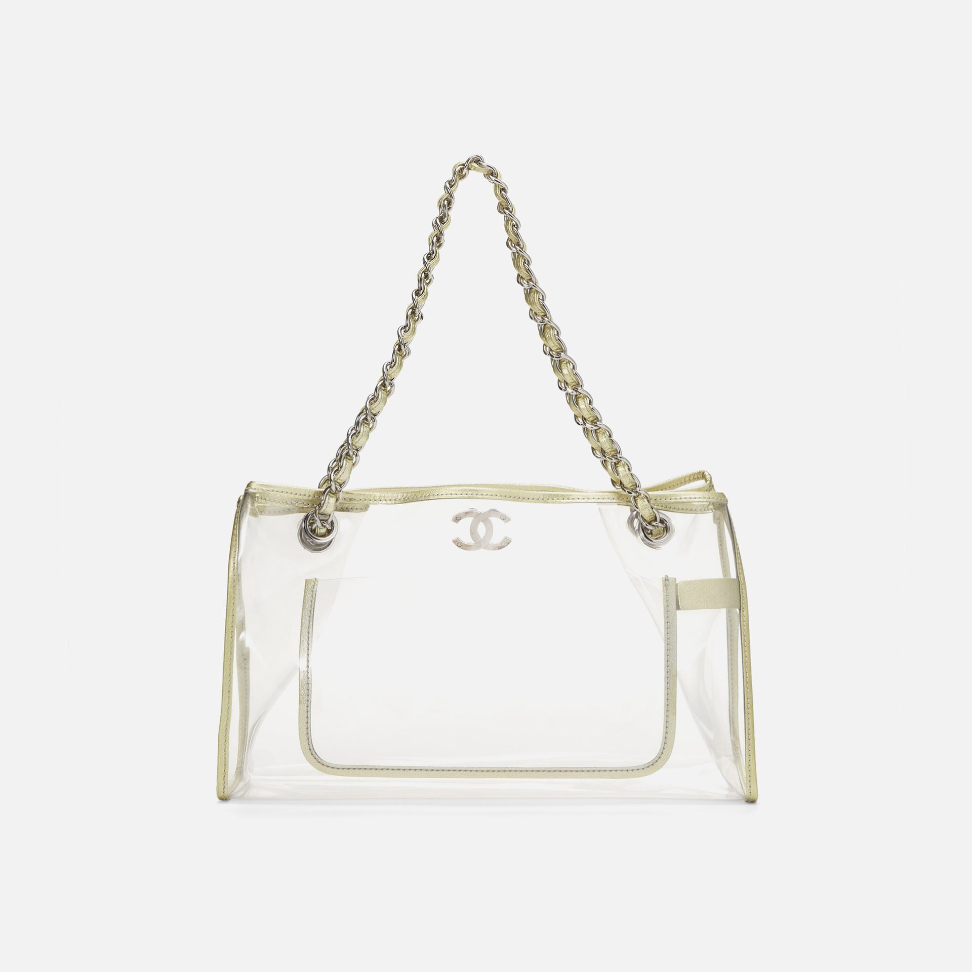 WGACA Chanel CC Tote - Gold Vinyl