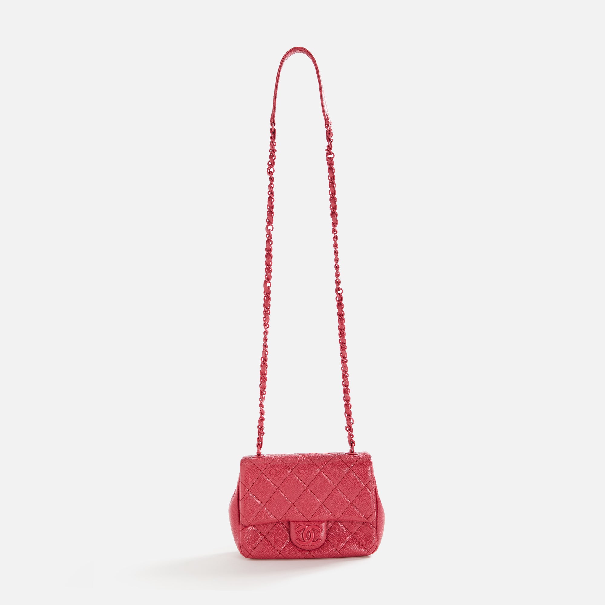 Chanel Top Handle Mini Rectangular Flap Bag Black Grained Calfskin